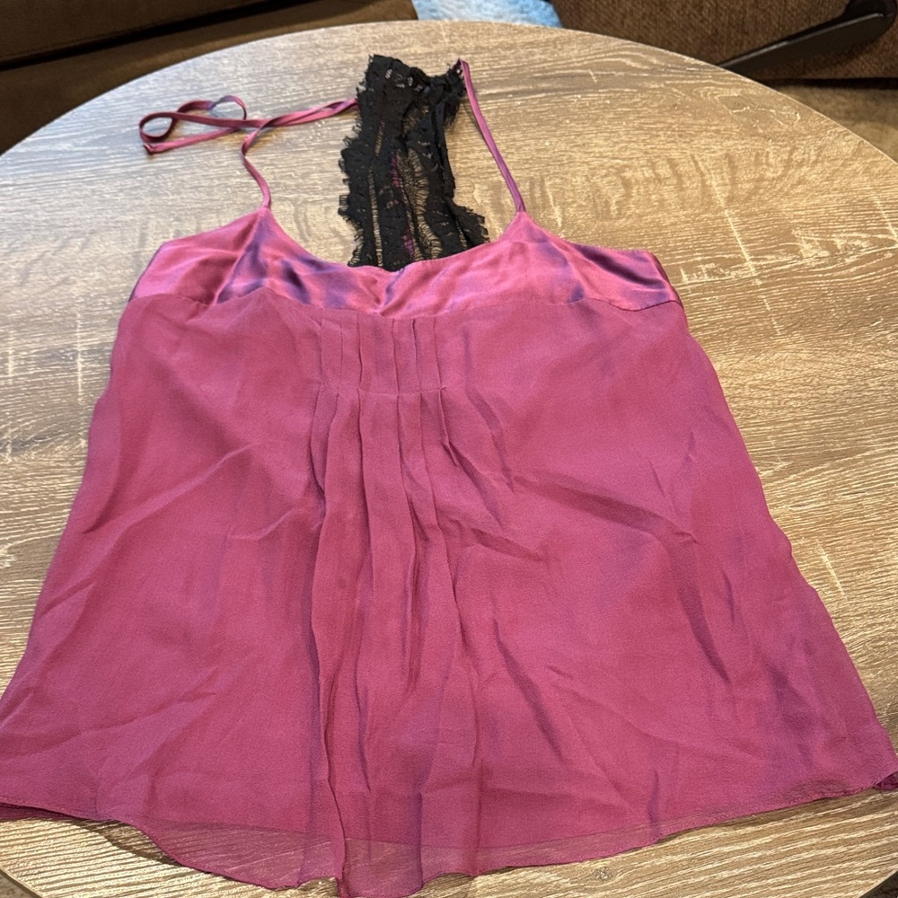 Chic Lace Trim Camisole in Rich Purple